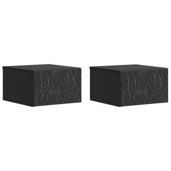 Wandmontierter Beistelltisch 2 stk. Schwarz 34,5 x 33 x 20 cm