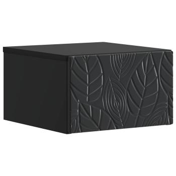 Wandmontierter Nachttisch Schwarz 49 x 34,5 x 20 cm