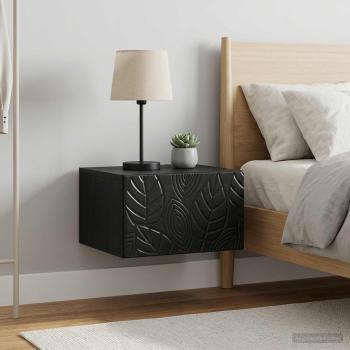 ARDEBO.de - Wandmontierter Nachttisch 2 Stk. Schwarz 49 x 34,5 x 20 cm