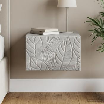 ARDEBO.de - Wandmontierter Nachttisch Betongrau 49 x 34,5 x 20 cm