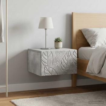 ARDEBO.de - Wandmontierter Nachttisch 2 Stk. Betongrau 49 x 34,5 x 20 cm
