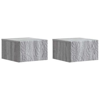 Wandmontierter Nachttisch 2 Stk. Sonoma-Grau 49 x 34,5 x 20 cm