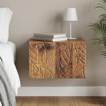 ARDEBO.de - Wandmontierter Nachttisch Altholz 49 x 34,5 x 20 cm