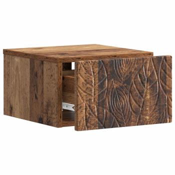 Wandmontierter Nachttisch Altholz 49 x 34,5 x 20 cm