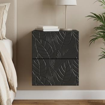 ARDEBO.de - Wandmontierter Nachttisch Schwarz 34,5 x 33 x 40 cm