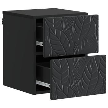 Wandmontierter Nachttisch 2 Stk. Schwarz 34,5 x 33 x 40 cm