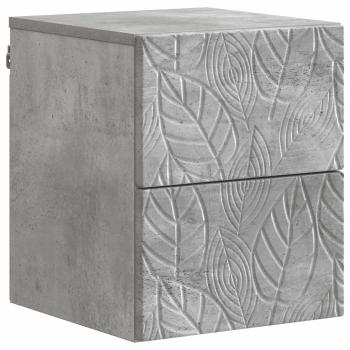 Wandmontierter Nachttisch 2 Stk. Betongrau 34,5 x 33 x 40 cm