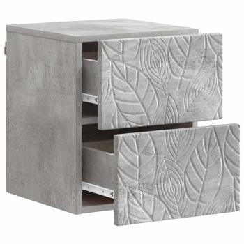 Wandmontierter Nachttisch 2 Stk. Betongrau 34,5 x 33 x 40 cm