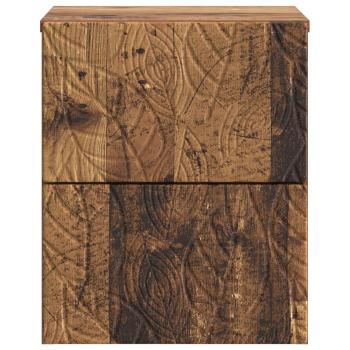 Wandmontierter Nachttisch Altholz 34,5 x 33 x 40 cm