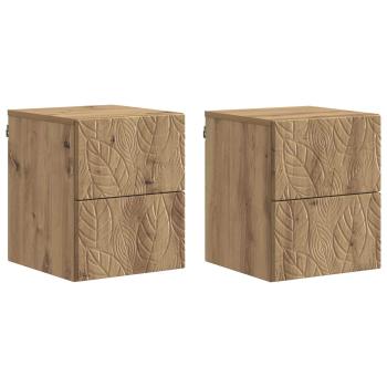 Wandmontierter Nachttisch 2 stk. Artisan-Eiche