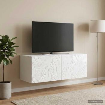 Wandmontierter TV-Schrank 59,5 x 41 x 30 cm Hochglanz Weiß