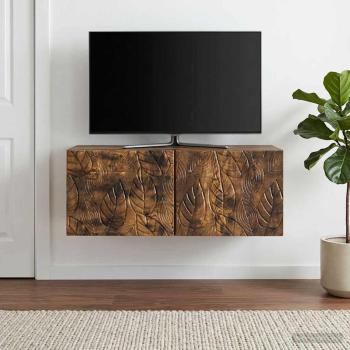 ARDEBO.de - Wandmontierter TV-Schrank 59,5 x 41 x 30 cm Geräucherte Eiche