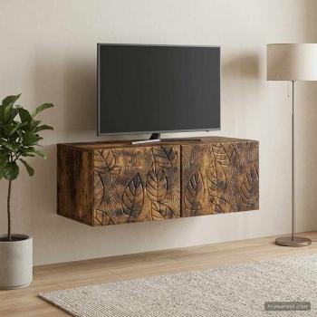 Wandmontierter TV-Schrank 59,5 x 41 x 30 cm Geräucherte Eiche