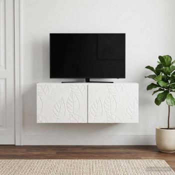 ARDEBO.de - Wandmontierter TV-Schrank 78,5 x 41 x 30 cm Hochglanz Weiß