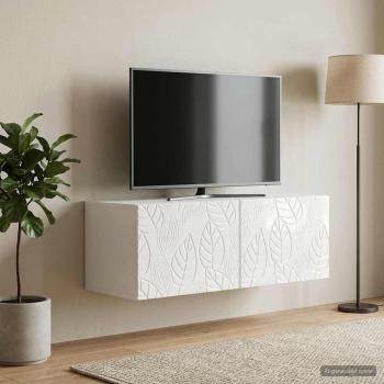 Wandmontierter TV-Schrank 78,5 x 41 x 30 cm Hochglanz Weiß