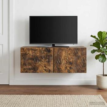 ARDEBO.de - Wandmontierter TV-Schrank 78,5 x 41 x 30 cm Geräucherte Eiche