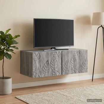 ARDEBO.de - Wandmontierter TV-Schrank 78,5 x 41 x 30 cm Grau Sonoma