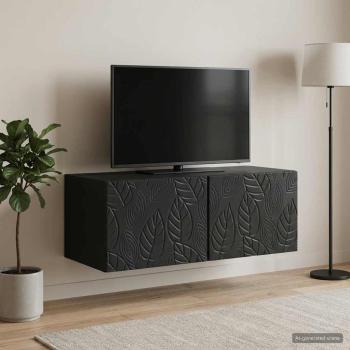ARDEBO.de - Wandmontierter TV-Schrank 98 x 41 x 30 cm Schwarz Holzwerkstoff