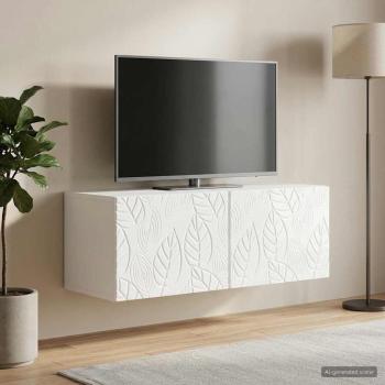 ARDEBO.de - Wandmontierter TV-Schrank 98 x 41 x 30 cm Hochglanz Weiß