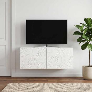 Wandmontierter TV-Schrank 98 x 41 x 30 cm Hochglanz Weiß