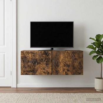 ARDEBO.de - Wandmontierter TV-Schrank 98 x 41 x 30 cm Geräucherte Eiche