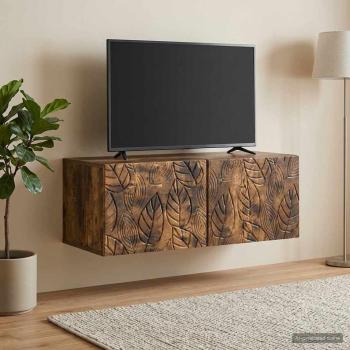 Wandmontierter TV-Schrank 98 x 41 x 30 cm Geräucherte Eiche