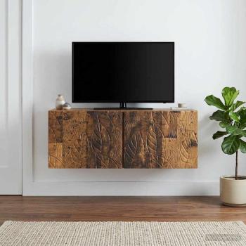 Wandmontierter TV-Schrank 98 x 41 x 30 cm Altholz Holzwerkstoff