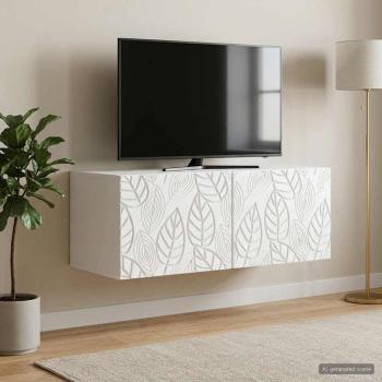 ARDEBO.de - Wandmontierter TV-Schrank 59,5 x 31 cm Weiß Holzwerkstoff