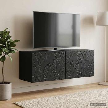 ARDEBO.de - Wandmontierter TV-Schrank 59,5 x 31 cm Schwarz Holzwerkstoff