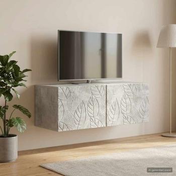 ARDEBO.de - Wandmontierter TV-Schrank 59,5 x 31 cm Betongrau Holzwerkstoff