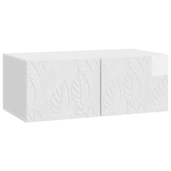 Wandmontierter TV-Schrank 59,5 x 31 cm Hochglanz Weiß