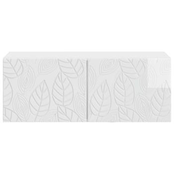 Wandmontierter TV-Schrank 59,5 x 31 cm Hochglanz Weiß