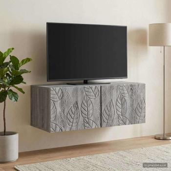 ARDEBO.de - Wandmontierter TV-Schrank 59,5 x 31 cm Grau Sonoma