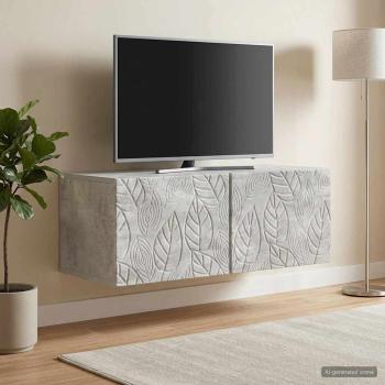 ARDEBO.de - Wandmontierter TV-Schrank 78,5 x 31 cm Betongrau Holzwerkstoff
