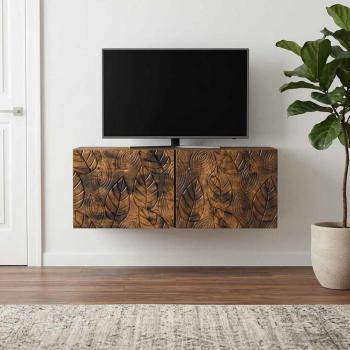 Wandmontierter TV-Schrank 78,5 x 31 cm Geräucherte Eiche