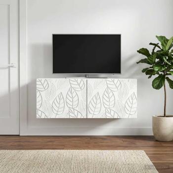ARDEBO.de - Wandmontierter TV-Schrank 98 x 31 cm Weiß Holzwerkstoff