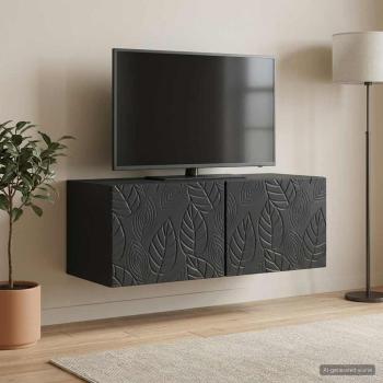 ARDEBO.de - Wandmontierter TV-Schrank 98 x 31 cm Schwarz Holzwerkstoff