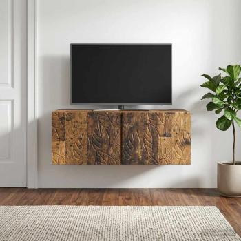 ARDEBO.de - Wandmontierter TV-Schrank 98 x 31 cm Altholz Holzwerkstoff