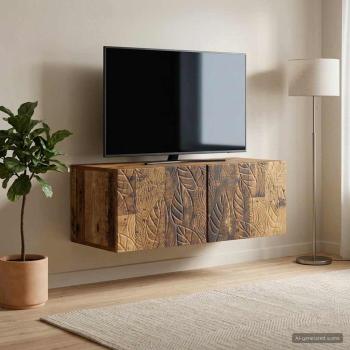 Wandmontierter TV-Schrank 98 x 31 cm Altholz Holzwerkstoff