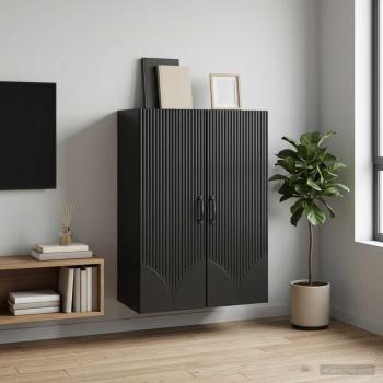 ARDEBO.de - Wandschrank 66 x 34,5 x 90 cm Holzwerkstoff Schwarz