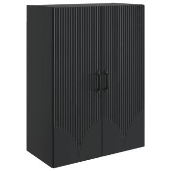 Wandschrank 66 x 34,5 x 90 cm Holzwerkstoff Schwarz