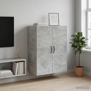 ARDEBO.de - Wandschrank 66 x 34,5 x 90 cm Holzwerkstoff Betongrau