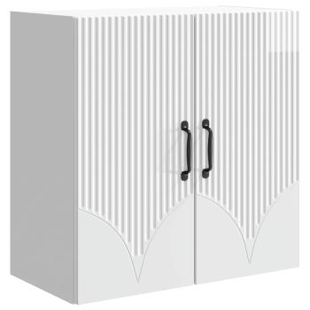 Wandschrank 59 x 31 x 60 cm Holzwerkstoff Hochglanz Weiß