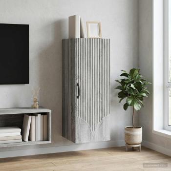 ARDEBO.de - Wandschrank 33 x 34,5 x 90 cm Holzwerkstoff Sonoma-Grau