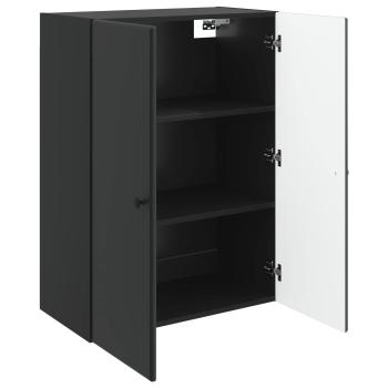 Wandschrank 66 x 34,5 x 90 cm Holzwerkstoff Schwarz