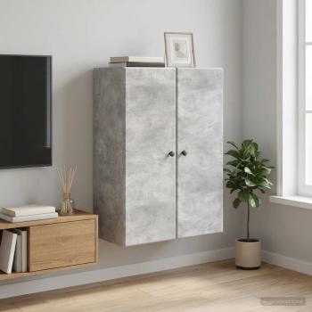 ARDEBO.de - Wandschrank 66 x 34,5 x 90 cm Holzwerkstoff Betongrau