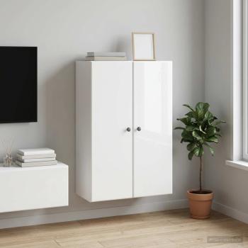 ARDEBO.de - Wandschrank 66 x 34,5 x 90 cm Holzwerkstoff Hochglanz Weiß