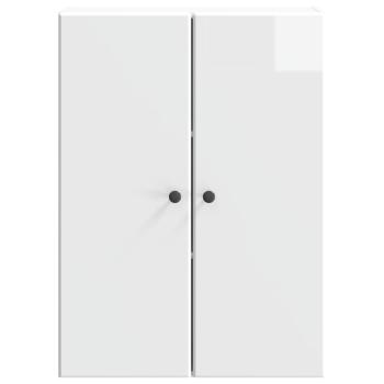 Wandschrank 66 x 34,5 x 90 cm Holzwerkstoff Hochglanz Weiß