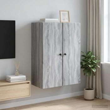 ARDEBO.de - Wandschrank 66 x 34,5 x 90 cm Holzwerkstoff Sonoma-Grau