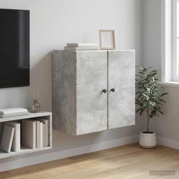 ARDEBO.de - Wandschrank 59 x 31 x 60 cm Holzwerkstoff Betongrau